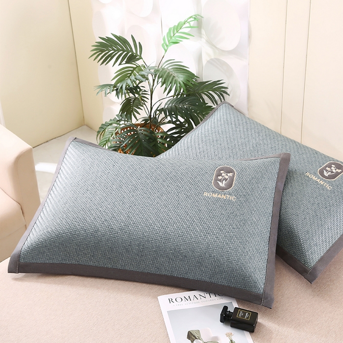 91家纺网 家纺一手货源 找家纺 小牛席业 2026新款霸王藤夏凉枕套单件枕套单品单枕套【铃兰】 霸王藤-幸运铃兰枕套（蓝色）