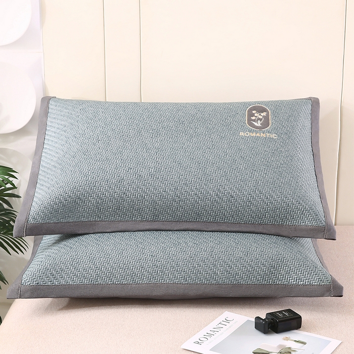 91家纺网 家纺一手货源 找家纺 小牛席业 2026新款霸王藤夏凉枕套单件枕套单品单枕套【铃兰】 霸王藤-幸运铃兰枕套（蓝色）