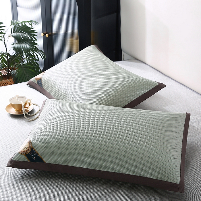 91家纺网 家纺一手货源 找家纺 小牛席业 2026新款角标-PE冷感霸王藤夏凉枕套单件枕套单品单枕套系列（压花款） 抹茶(压花款)