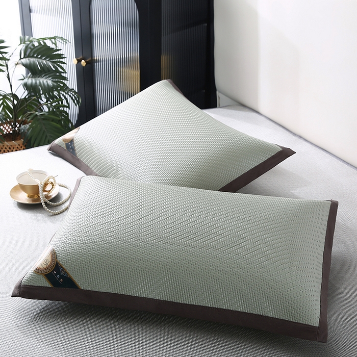 91家纺网 家纺一手货源 找家纺 小牛席业 2026新款角标-PE冷感霸王藤夏凉枕套单件枕套单品单枕套系列（压花款） 抹茶(压花款)