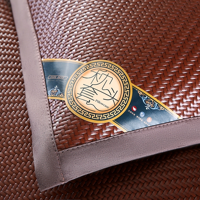 91家纺网 家纺一手货源 找家纺 小牛席业 2026新款角标-PE冷感霸王藤夏凉枕套单件枕套单品单枕套系列（压花款） 咖色(压花款)