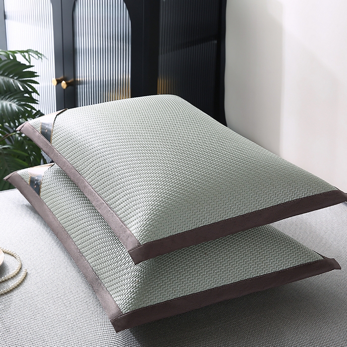 91家纺网 家纺一手货源 找家纺 小牛席业 2026新款角标-PE冷感霸王藤夏凉枕套单件枕套单品单枕套系列（压花款） 抹茶(压花款)