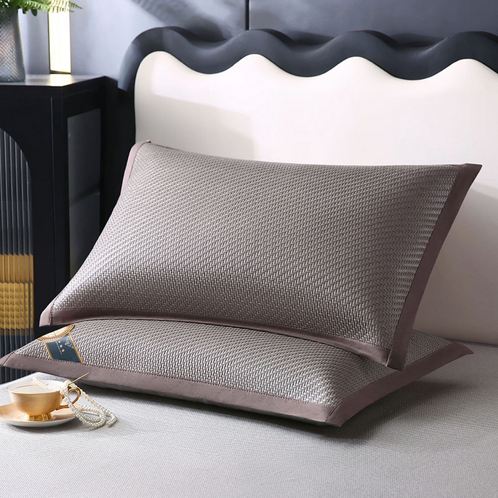 91家纺网 家纺一手货源 找家纺 小牛席业 2026新款角标-PE冷感霸王藤夏凉枕套单件枕套单品单枕套系列（压花款） 灰色(压花款)