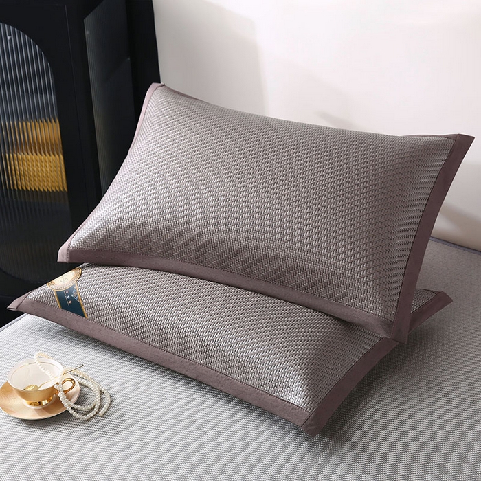 小牛席业 2026新款角标-PE冷感霸王藤夏凉枕套单件枕套单品单枕套系列（压花款） 灰色(压花款)