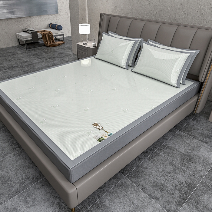 91家纺网 家纺一手货源 找家纺 小牛席业 2026新款【建模风格】双PE高凉感-腊肠狗格纹提花冰丝席平铺款凉席席子 腊肠狗格纹-抹茶