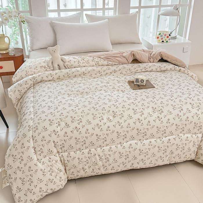 91家纺网 家纺一手货源 找家纺 好欣怡家纺 2026新款110克云柔棉被子50%新疆棉花夏被冬被被芯直播首选（含检测报告） 碧叶粉黛-冬被