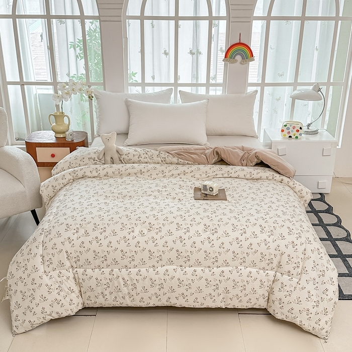 91家纺网 家纺一手货源 找家纺 好欣怡家纺 2026新款110克云柔棉被子50%新疆棉花夏被冬被被芯直播首选（含检测报告） 碧叶粉黛-冬被