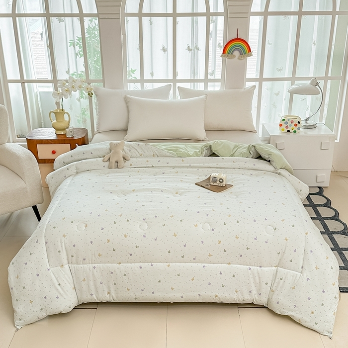 91家纺网 家纺一手货源 找家纺 好欣怡家纺 2026新款110克云柔棉被子50%新疆棉花夏被冬被被芯直播首选（含检测报告） 蝶恋-冬被