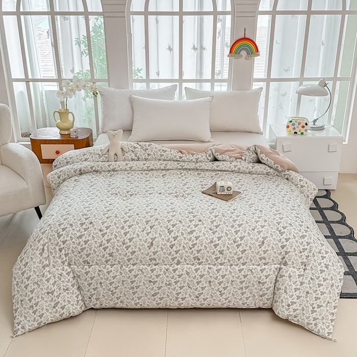 91家纺网 家纺一手货源 找家纺 好欣怡家纺 2026新款110克云柔棉被子50%新疆棉花夏被冬被被芯直播首选（含检测报告） 花间物语-冬被