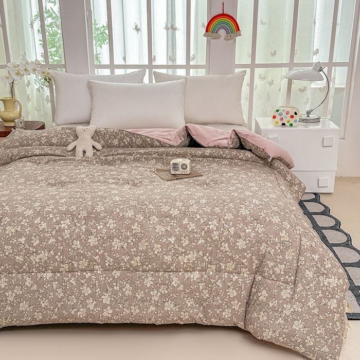 91家纺网 家纺一手货源 找家纺 好欣怡家纺 2026新款110克云柔棉被子50%新疆棉花夏被冬被被芯直播首选（含检测报告） 花漾-冬被