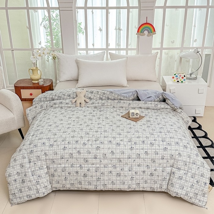 91家纺网 家纺一手货源 找家纺 好欣怡家纺 2026新款110克云柔棉被子50%新疆棉花夏被冬被被芯直播首选（含检测报告） 铃兰花-冬被