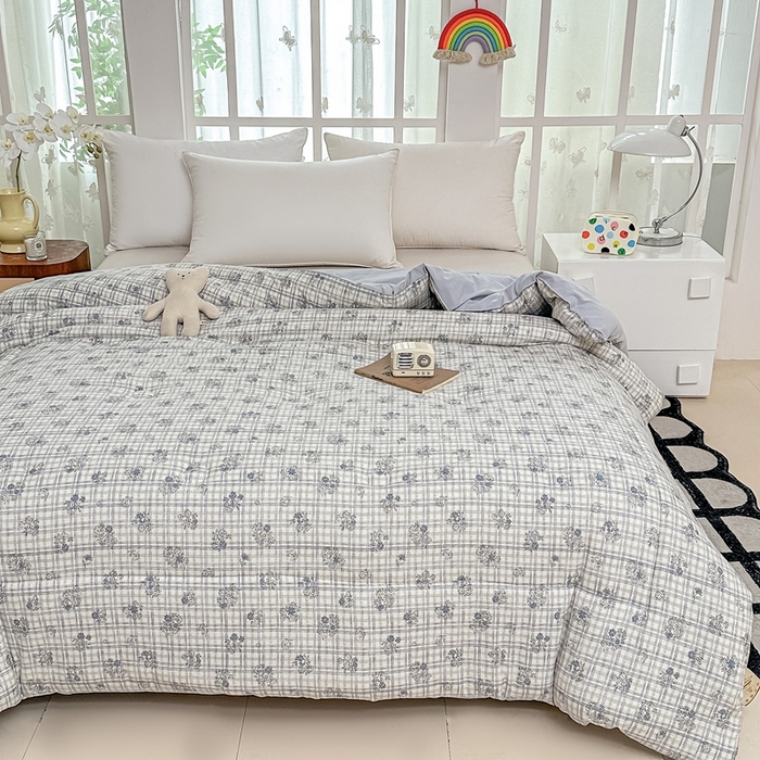 91家纺网 家纺一手货源 找家纺 好欣怡家纺 2026新款110克云柔棉被子50%新疆棉花夏被冬被被芯直播首选（含检测报告） 铃兰花-冬被