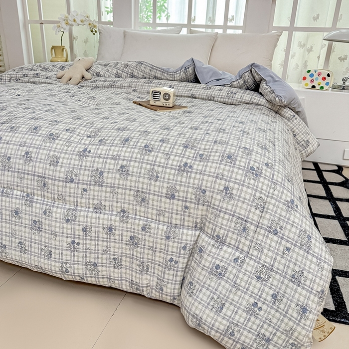 91家纺网 家纺一手货源 找家纺 好欣怡家纺 2026新款110克云柔棉被子50%新疆棉花夏被冬被被芯直播首选（含检测报告） 铃兰花-冬被