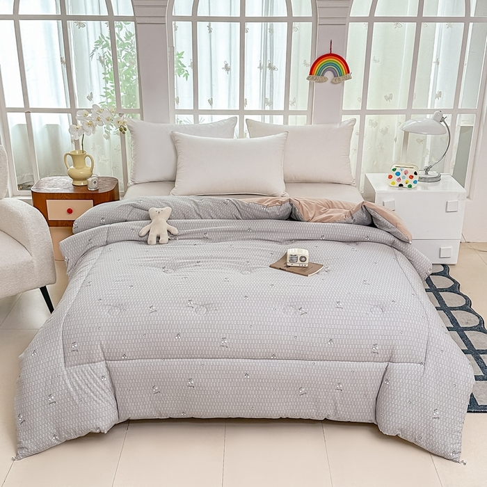 91家纺网 家纺一手货源 找家纺 好欣怡家纺 2026新款110克云柔棉被子50%新疆棉花夏被冬被被芯直播首选（含检测报告） 樱桃蝴蝶结-冬被