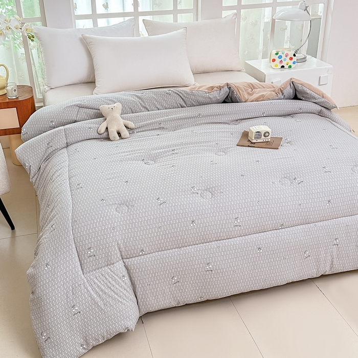 91家纺网 家纺一手货源 找家纺 好欣怡家纺 2026新款110克云柔棉被子50%新疆棉花夏被冬被被芯直播首选（含检测报告） 樱桃蝴蝶结-冬被