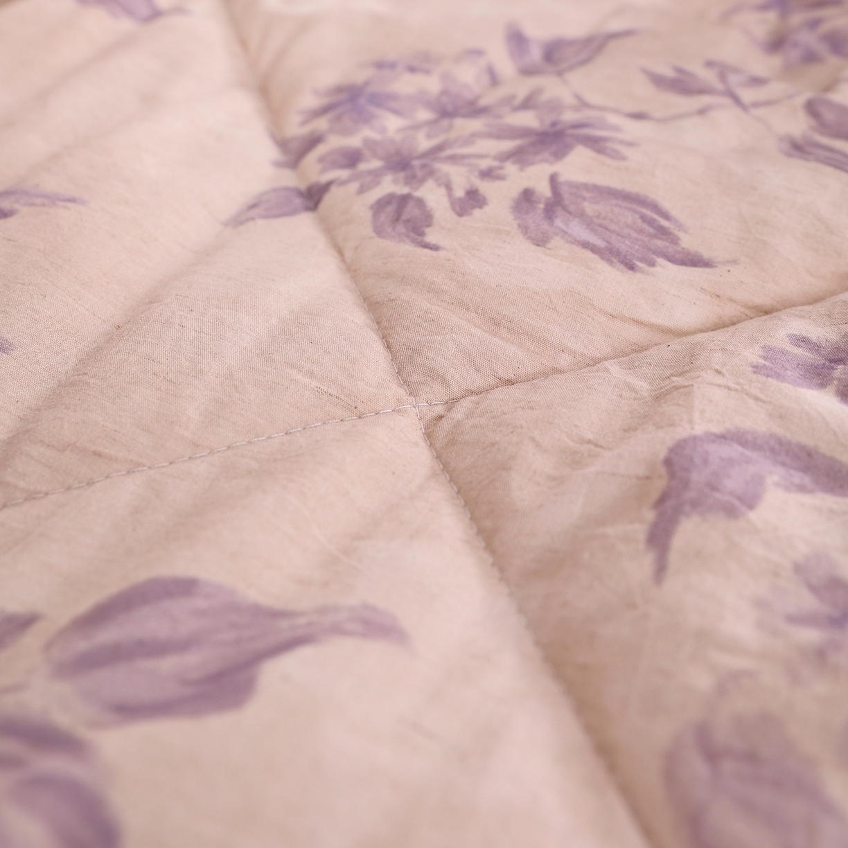 91家纺网 家纺一手货源 找家纺 尊妙被业 2026新款全棉亚麻夏被100%新疆棉夏被四件套印花款 兰枝玉树-蓝