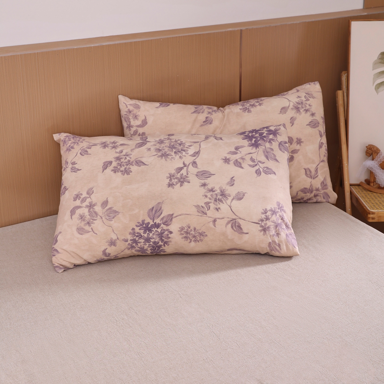 91家纺网 家纺一手货源 找家纺 尊妙被业 2026新款全棉亚麻夏被100%新疆棉夏被四件套印花款 兰枝玉树-蓝