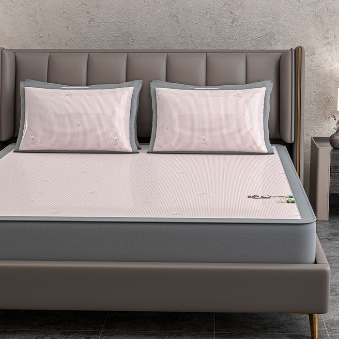 （总）小牛席业 2026新款【建模风格】双PE高凉感-腊肠狗格纹提花冰丝席【床笠款】凉席席子凉席藤席冰藤席冰丝席竹席乳胶席豆豆席