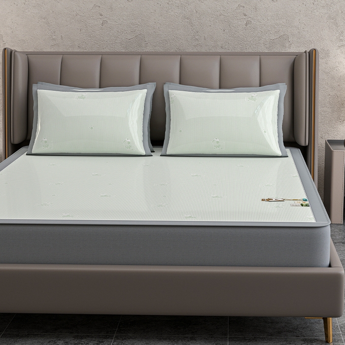 91家纺网 家纺一手货源 找家纺 （总）小牛席业 2026新款【建模风格】双PE高凉感-腊肠狗格纹提花冰丝席【床笠款】凉席席子凉席藤席冰藤席冰丝席竹席乳胶席豆豆席