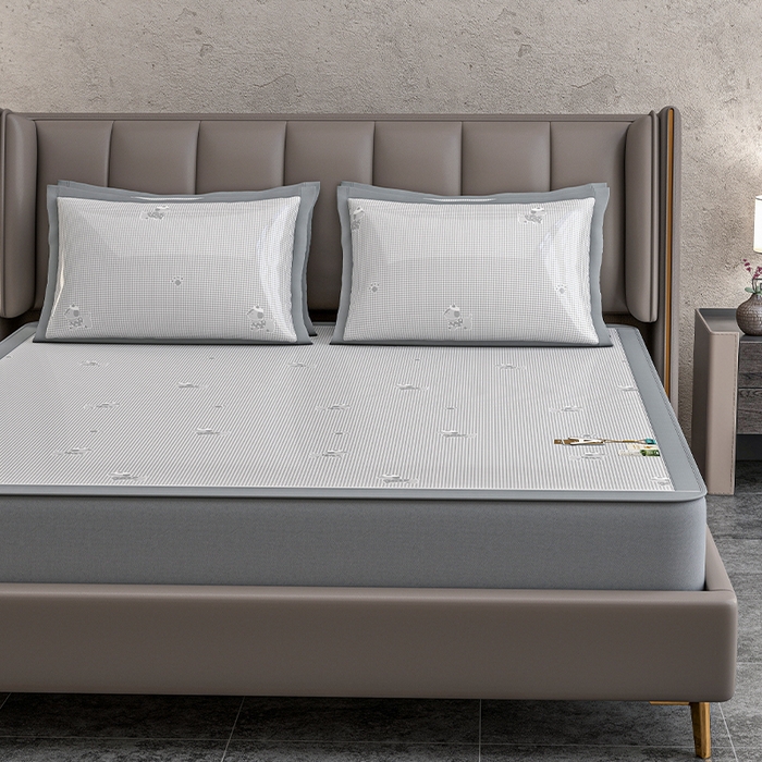 91家纺网 家纺一手货源 找家纺 （总）小牛席业 2026新款【建模风格】双PE高凉感-腊肠狗格纹提花冰丝席【床笠款】凉席席子凉席藤席冰藤席冰丝席竹席乳胶席豆豆席