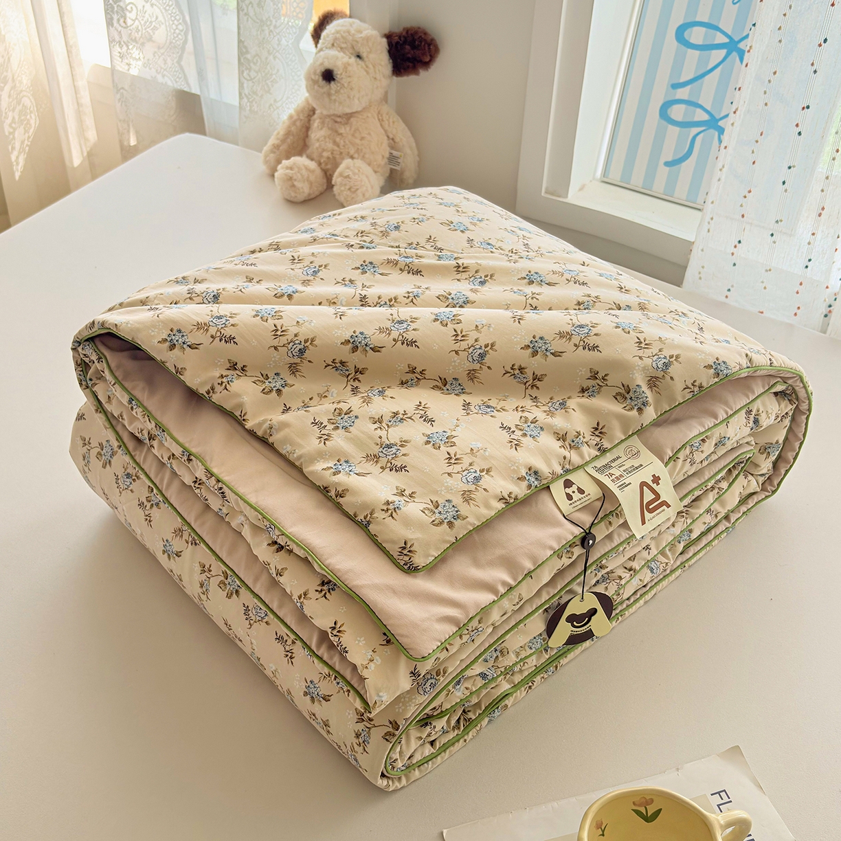 91家纺网 家纺一手货源 找家纺 宜梦家居 2026新款水洗棉皱皱纱夏被夏凉被空调被 花色娇美