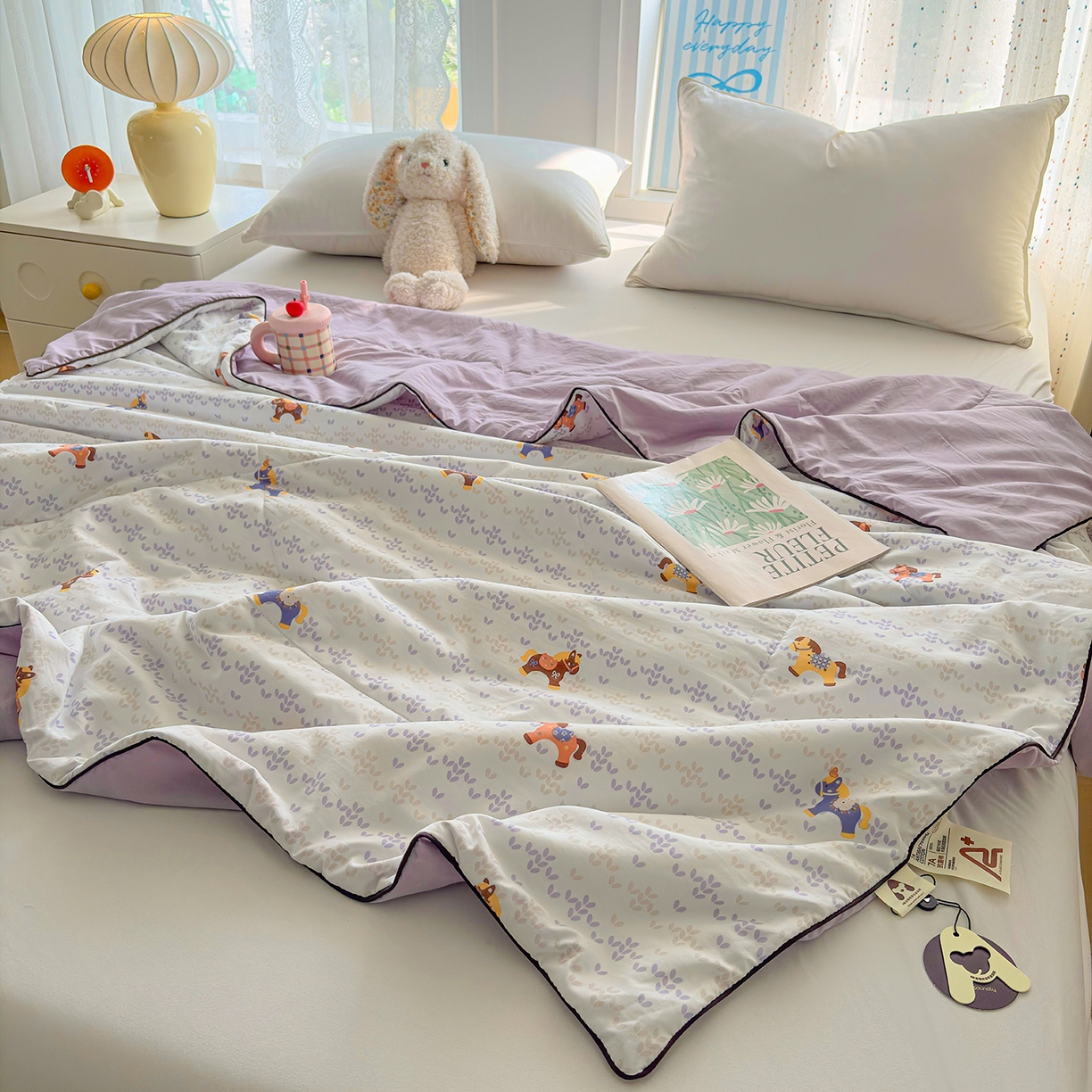 91家纺网 家纺一手货源 找家纺 宜梦家居 2026新款水洗棉皱皱纱夏被夏凉被空调被 马到成功