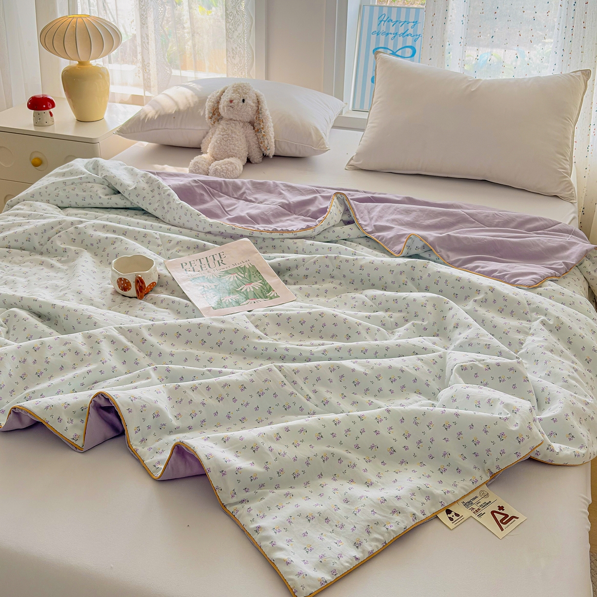 91家纺网 家纺一手货源 找家纺 宜梦家居 2026新款水洗棉皱皱纱夏被夏凉被空调被 温柔浪漫