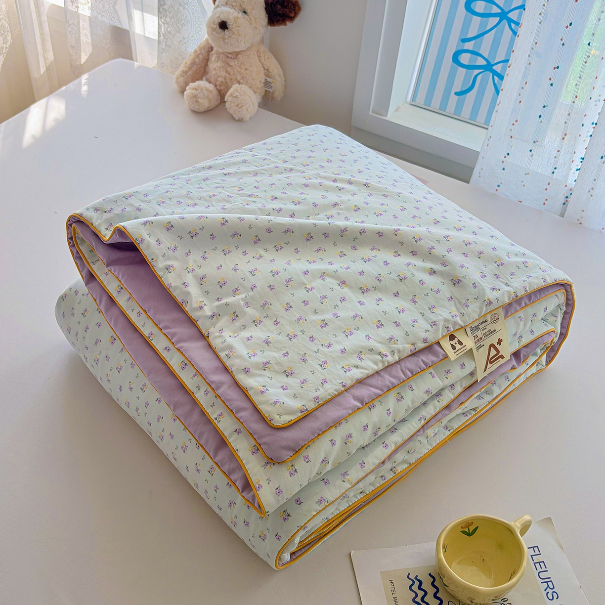 91家纺网 家纺一手货源 找家纺 宜梦家居 2026新款水洗棉皱皱纱夏被夏凉被空调被 温柔浪漫