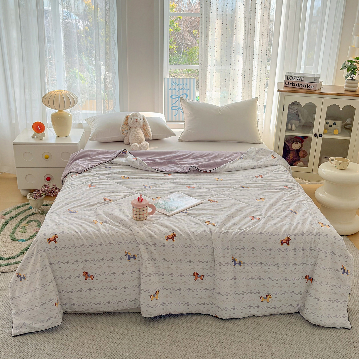 91家纺网 家纺一手货源 找家纺 宜梦家居 2026新款水洗棉皱皱纱夏被夏凉被空调被 马到成功