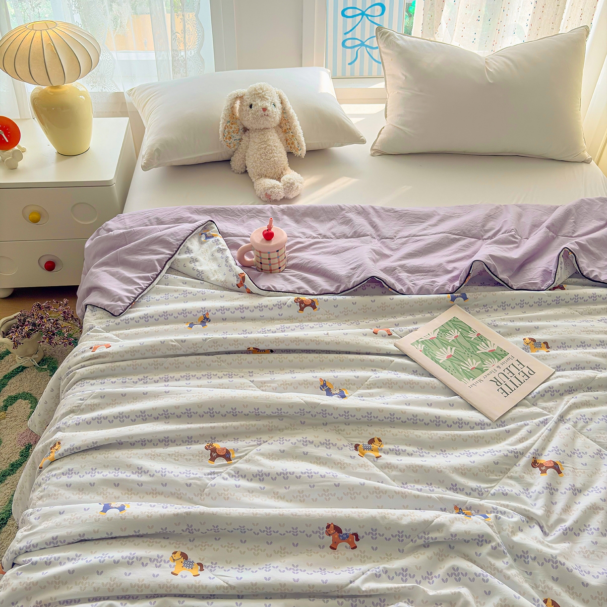 91家纺网 家纺一手货源 找家纺 宜梦家居 2026新款水洗棉皱皱纱夏被夏凉被空调被 马到成功