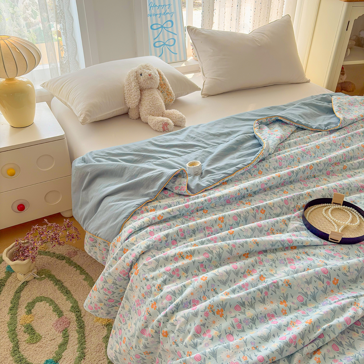 91家纺网 家纺一手货源 找家纺 （总）宜梦家居 2026新款水洗棉皱皱纱夏被夏凉被空调被