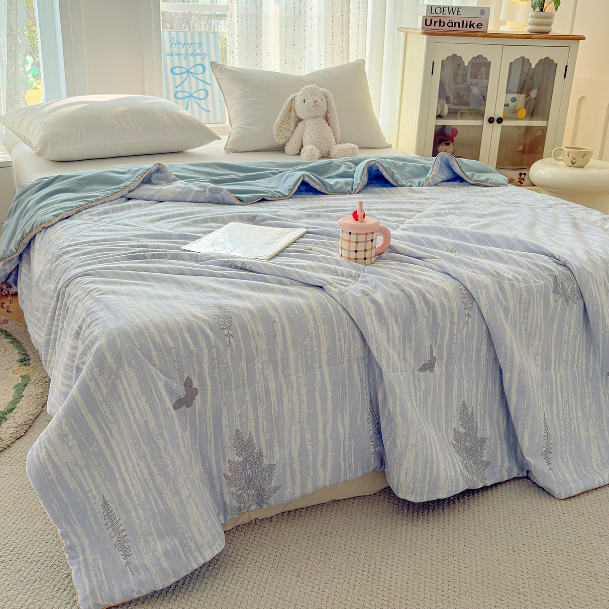 91家纺网 家纺一手货源 找家纺 宜梦家居 2026新款水洗棉皱皱纱夏被夏凉被空调被 疏蜜有志