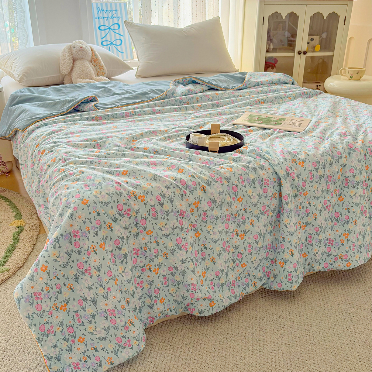 91家纺网 家纺一手货源 找家纺 （总）宜梦家居 2026新款水洗棉皱皱纱夏被夏凉被空调被