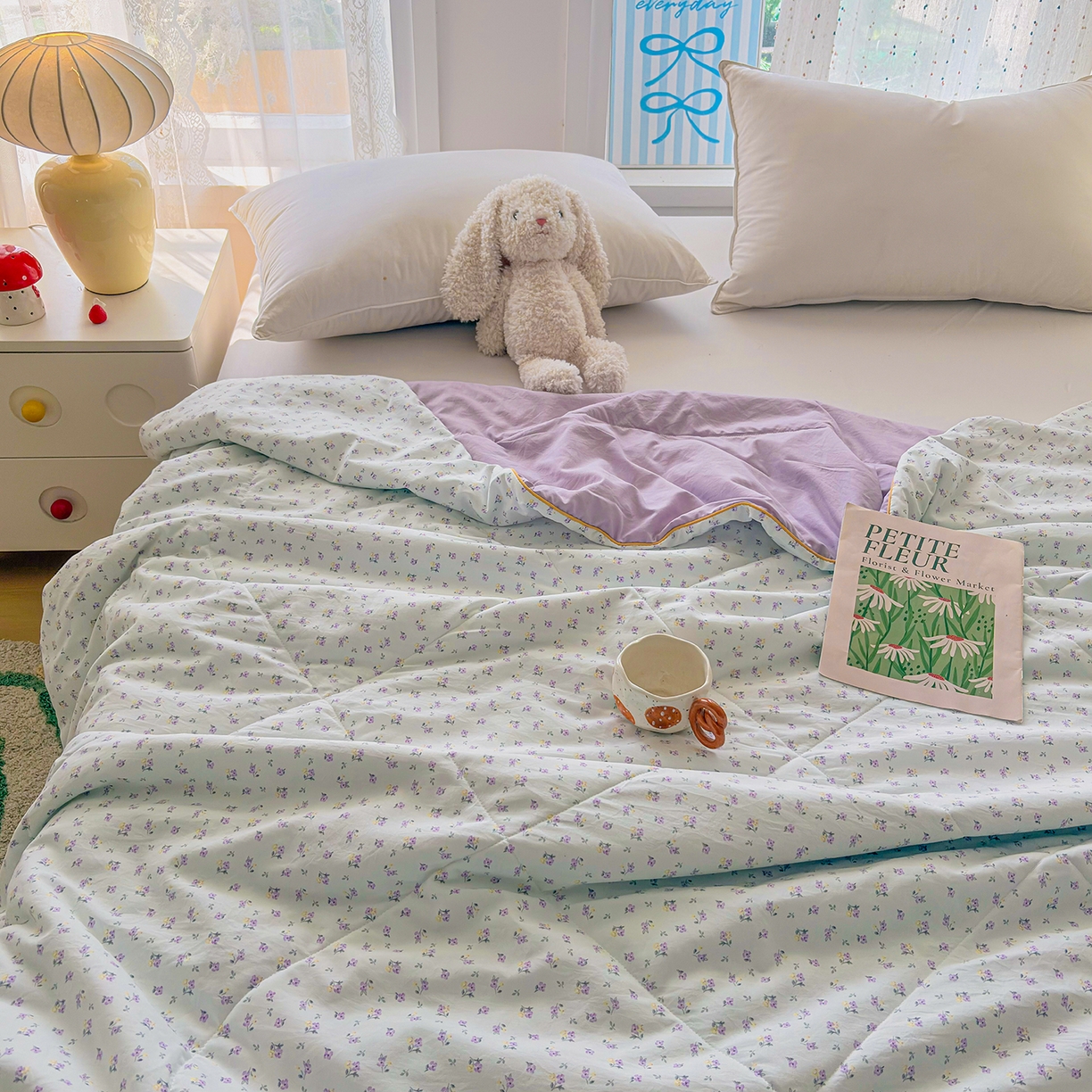 91家纺网 家纺一手货源 找家纺 宜梦家居 2026新款水洗棉皱皱纱夏被夏凉被空调被 温柔浪漫