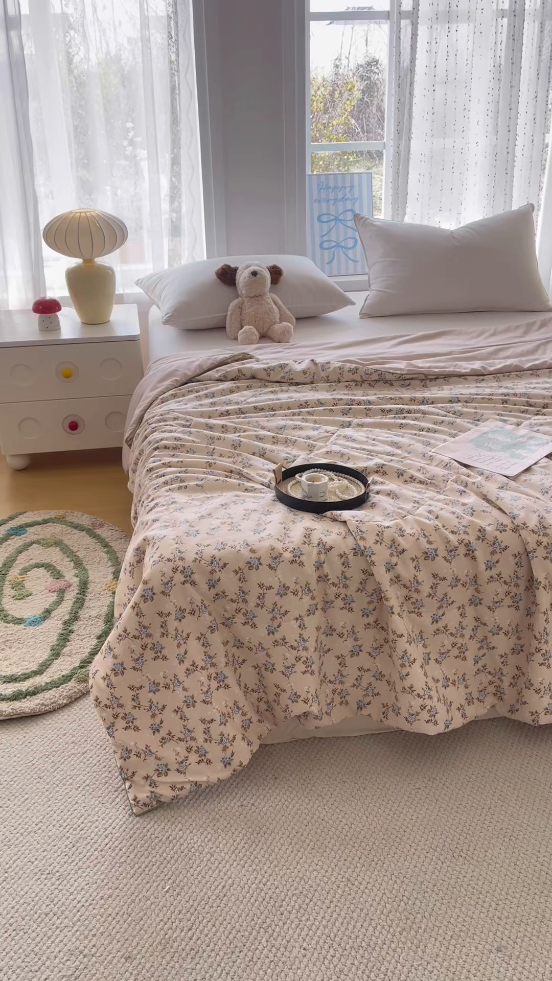 91家纺网 家纺一手货源 找家纺 宜梦家居 2026新款水洗棉皱皱纱夏被夏凉被空调被 花色娇美