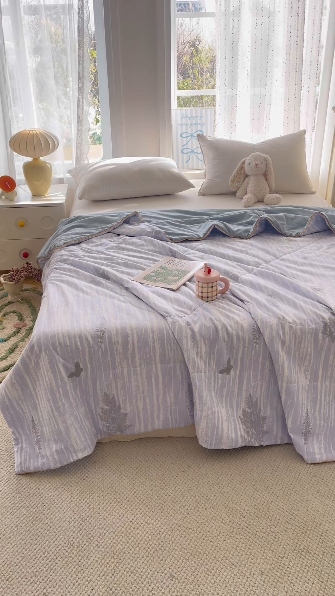 91家纺网 家纺一手货源 找家纺 宜梦家居 2026新款水洗棉皱皱纱夏被夏凉被空调被 疏蜜有志