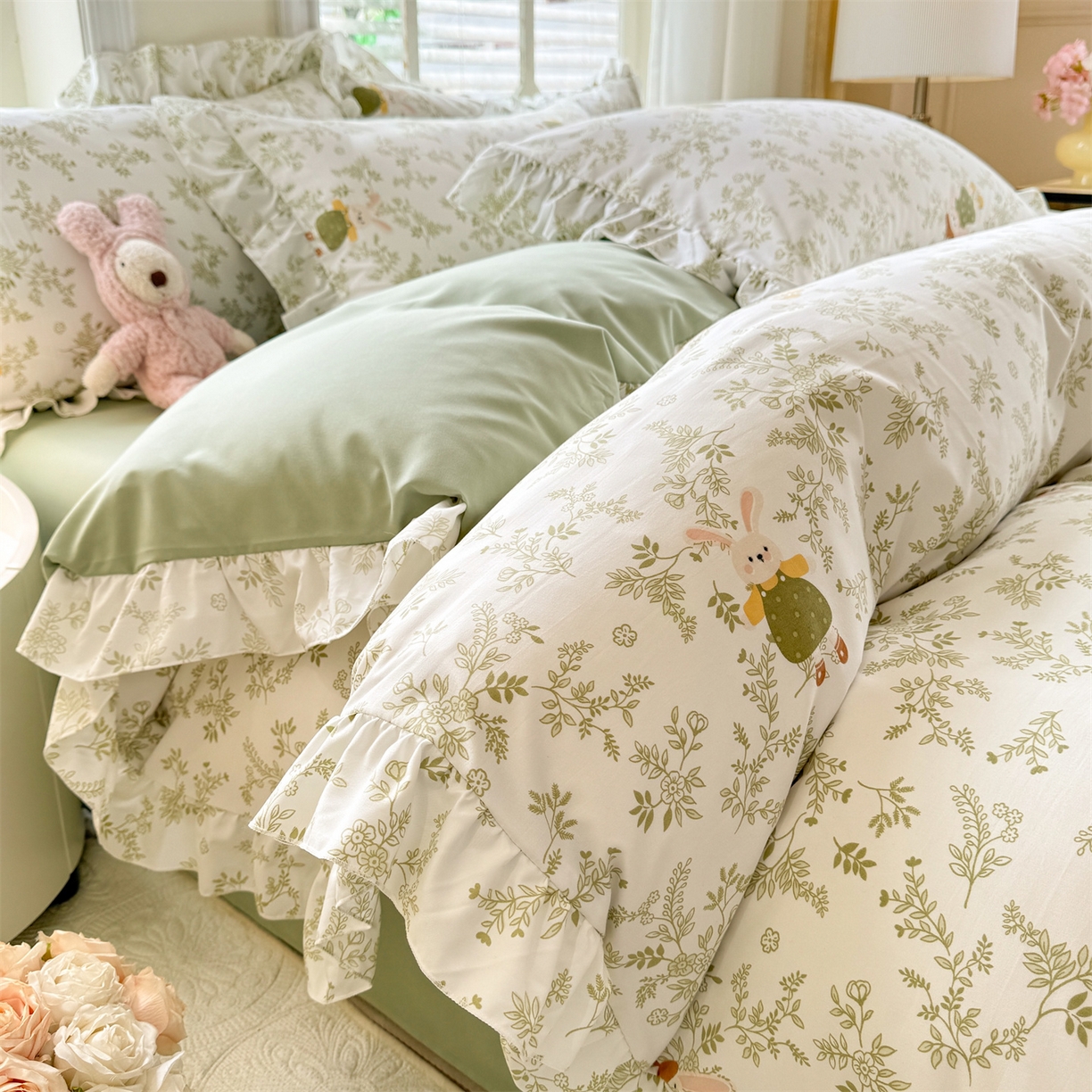 91家纺网 家纺一手货源 找家纺 （总）经年 2026新款韩版花边水洗云朵棉四件套