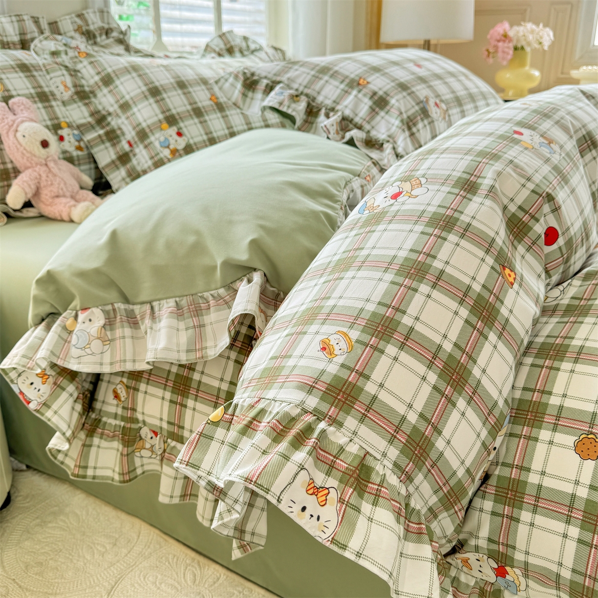 91家纺网 家纺一手货源 找家纺 （总）经年 2026新款韩版花边水洗云朵棉四件套