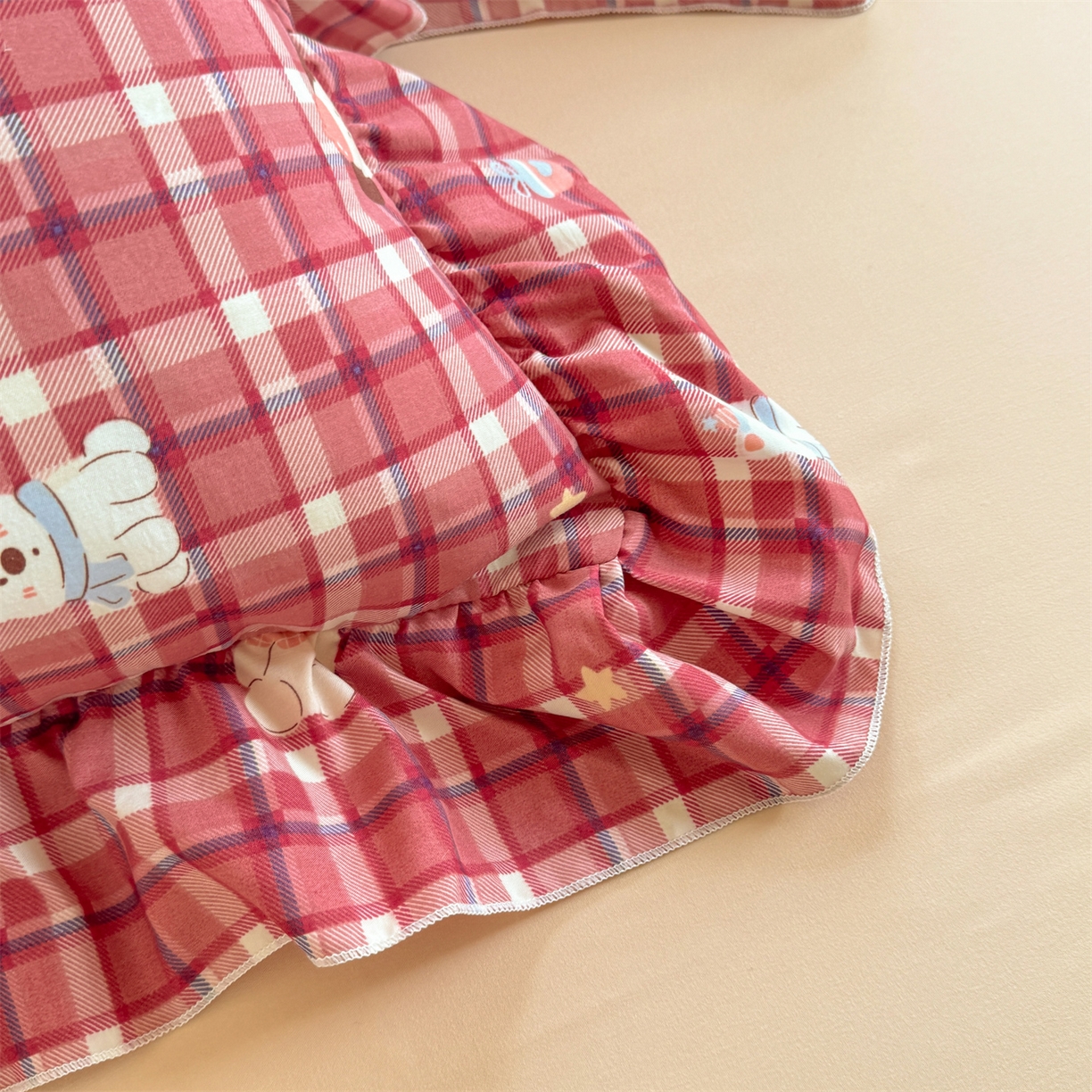 91家纺网 家纺一手货源 找家纺 经年 2026新款韩版花边水洗云朵棉四件套 奶芙酱