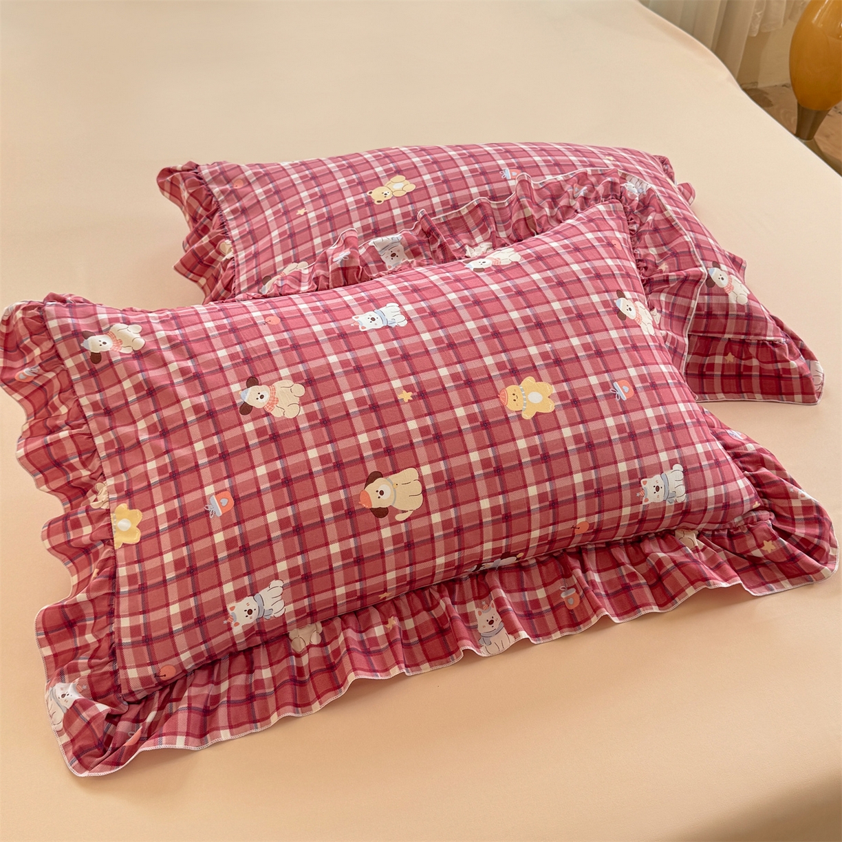 91家纺网 家纺一手货源 找家纺 经年 2026新款韩版花边水洗云朵棉四件套 奶芙酱