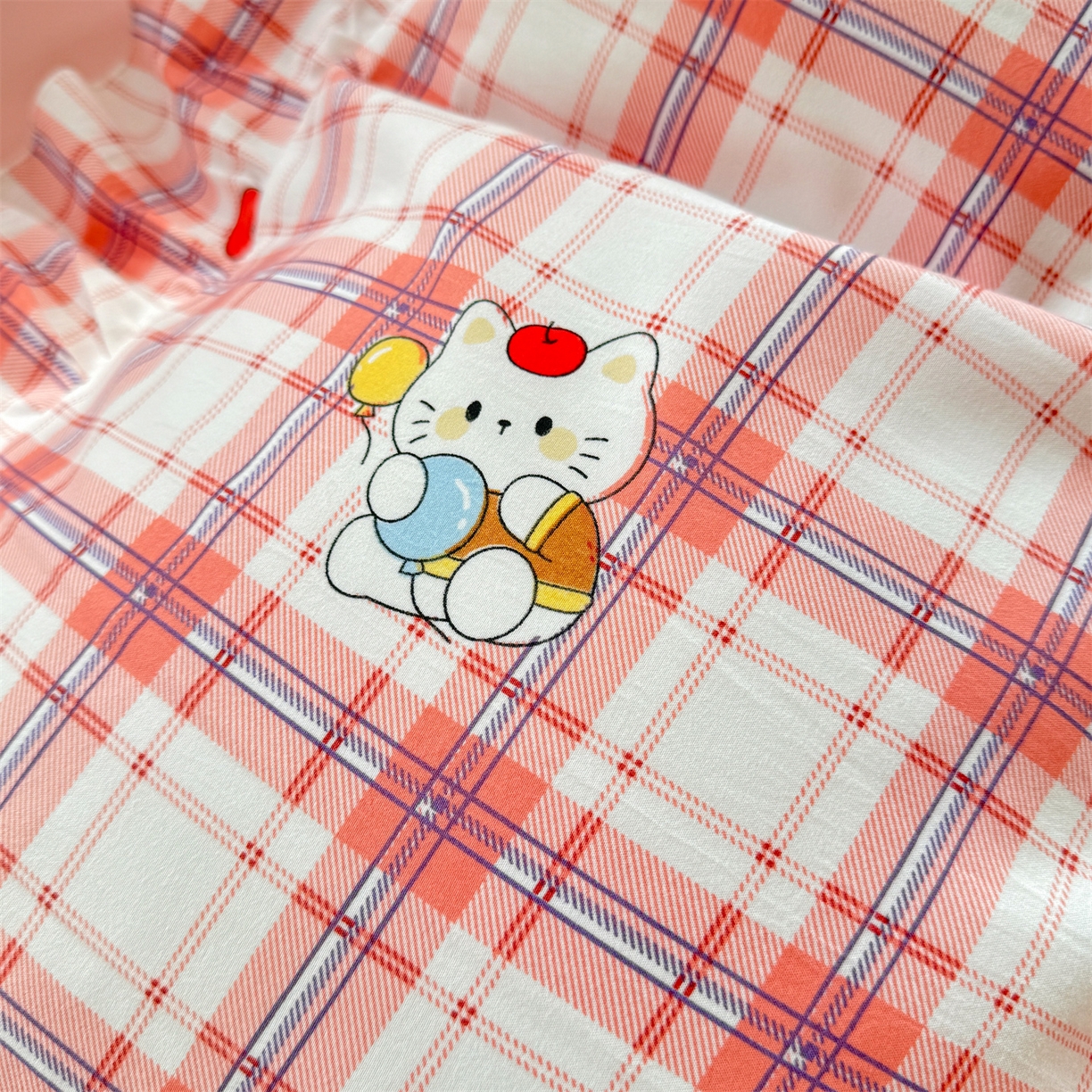 91家纺网 家纺一手货源 找家纺 经年 2026新款韩版花边水洗云朵棉四件套 复古K猫粉