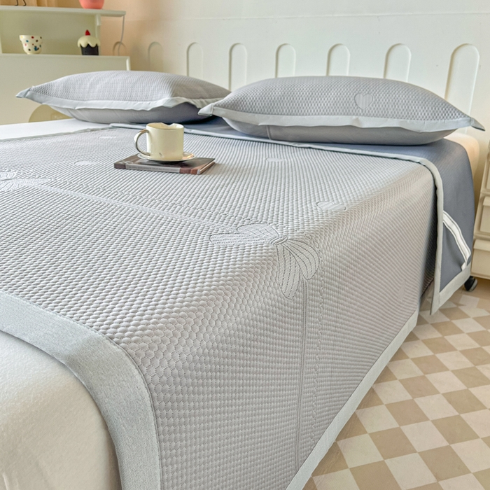 91家纺网 家纺一手货源 找家纺 月茶家纺 2026春夏新款A类凉豆豆凉感席凉席席子-冰蝶 冰蝶-灰色