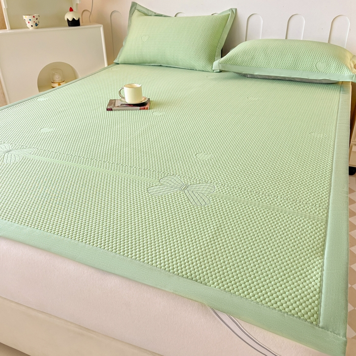 91家纺网 家纺一手货源 找家纺 月茶家纺 2026春夏新款A类凉豆豆凉感席凉席席子-冰蝶 冰蝶-绿色