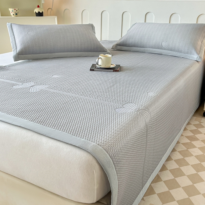 91家纺网 家纺一手货源 找家纺 月茶家纺 2026春夏新款A类凉豆豆凉感席凉席席子-冰蝶 冰蝶-灰色