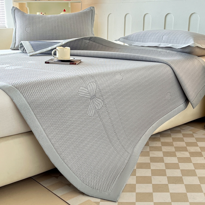 91家纺网 家纺一手货源 找家纺 月茶家纺 2026春夏新款A类凉豆豆凉感席凉席席子-冰蝶 冰蝶-灰色