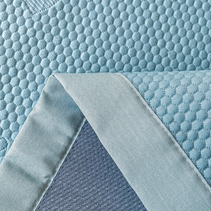 91家纺网 家纺一手货源 找家纺 月茶家纺 2026春夏新款A类凉豆豆凉感席凉席席子-冰蝶 几何蝶-蓝色