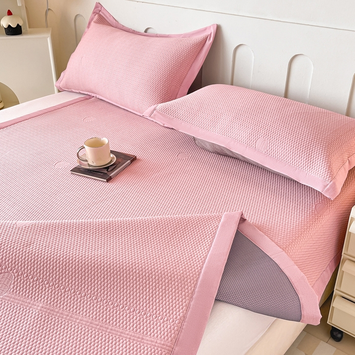 91家纺网 家纺一手货源 找家纺 月茶家纺 2026春夏新款A类凉豆豆凉感席凉席席子-冰蝶 冰蝶-粉色