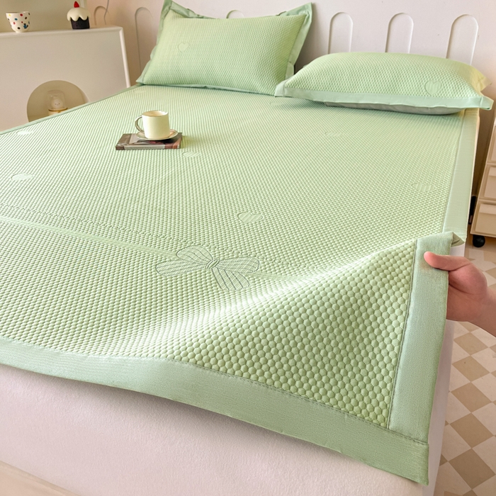 91家纺网 家纺一手货源 找家纺 月茶家纺 2026春夏新款A类凉豆豆凉感席凉席席子-冰蝶 冰蝶-绿色