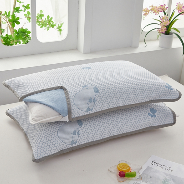 91家纺网 家纺一手货源 找家纺 （总）翎盈家纺 2026新款夏季卡通凉感冰豆豆枕巾可水洗枕头巾单枕巾枕巾单件