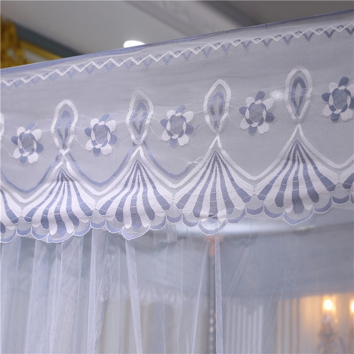 91家纺网 家纺一手货源 找家纺 冉美家纺 2026春夏新款防尘款宫廷蚊帐-叶语 叶语-灰色